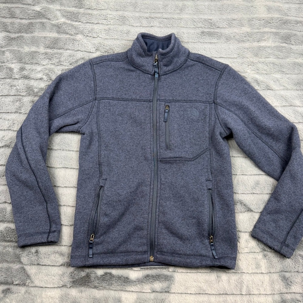 The North Face Boys Gordon Lyons Full Zip Fleece Jacket Navy Blue Medium 10/12